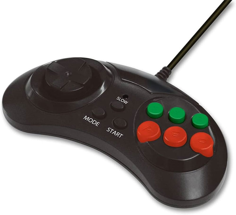 Mega Drive 16Bit Controller (Black Red) (New)