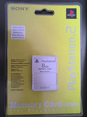 Playstation 2 Memory Card (Silver) (New)